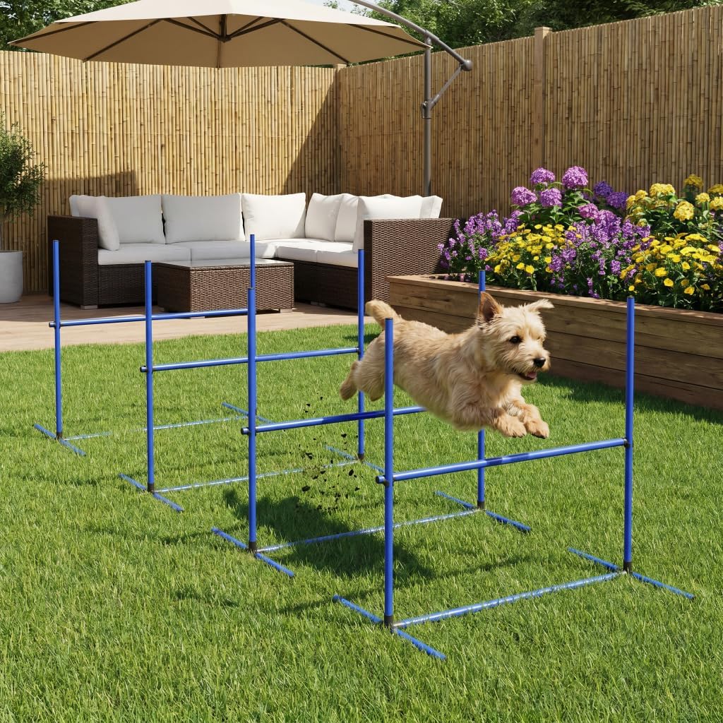 XMTECH 4-TLG. Hunde Agility Set Training Hundesport, Höhenverstellbar, Inklusive Tasche, PVC Hundetr