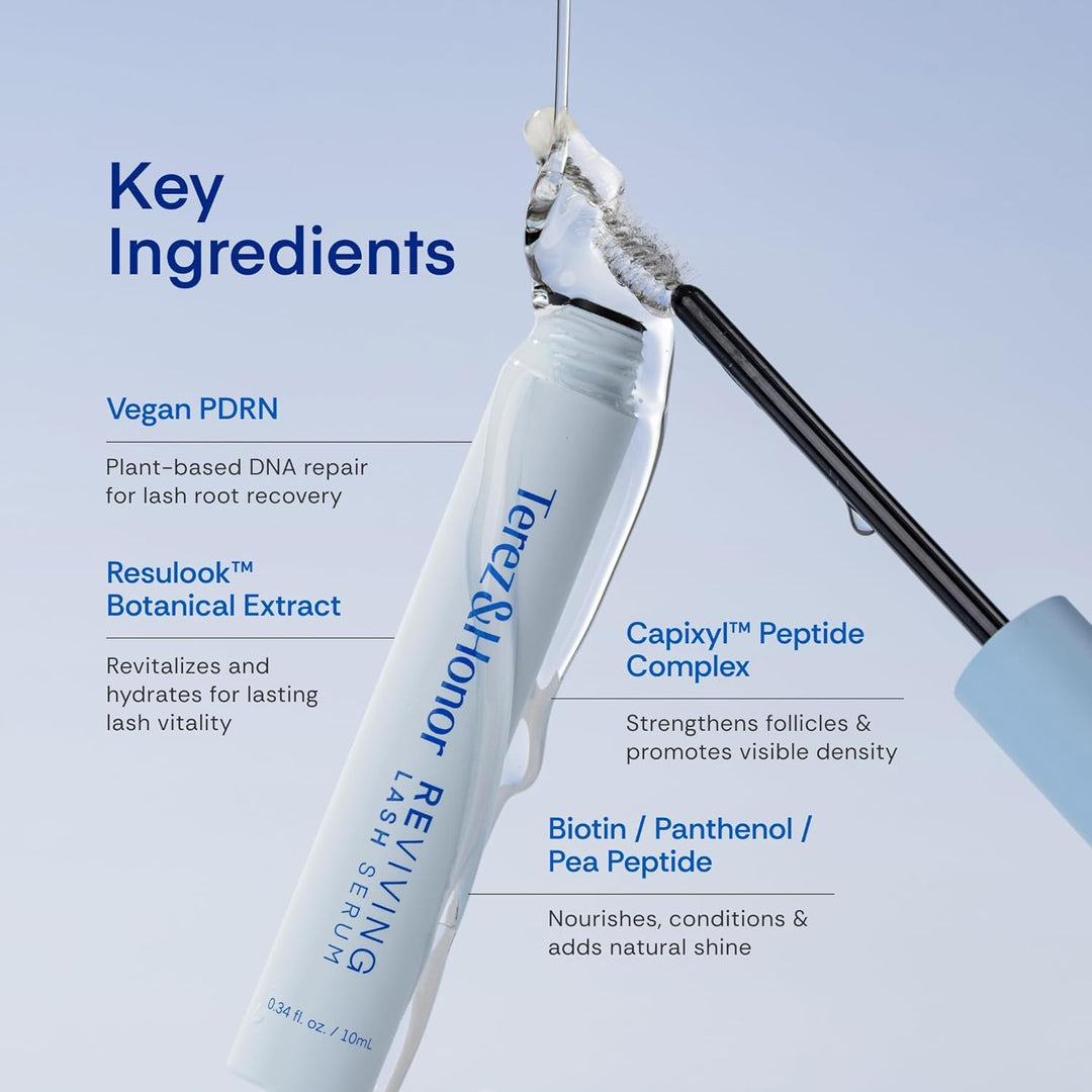 Terez &amp; Honor Reviving Wimpern- &amp; Augenbrauenserum 10 ml - Koreanische PDRN, Peptid &amp; Biotin, Klinis