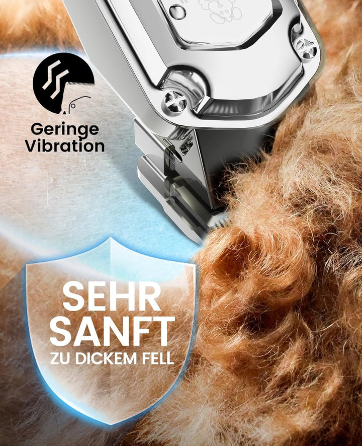 oneisall Leise Hundeschermaschine mit Metall-Führungskamm, prof. Kabelloses Schermaschine Hund Katze