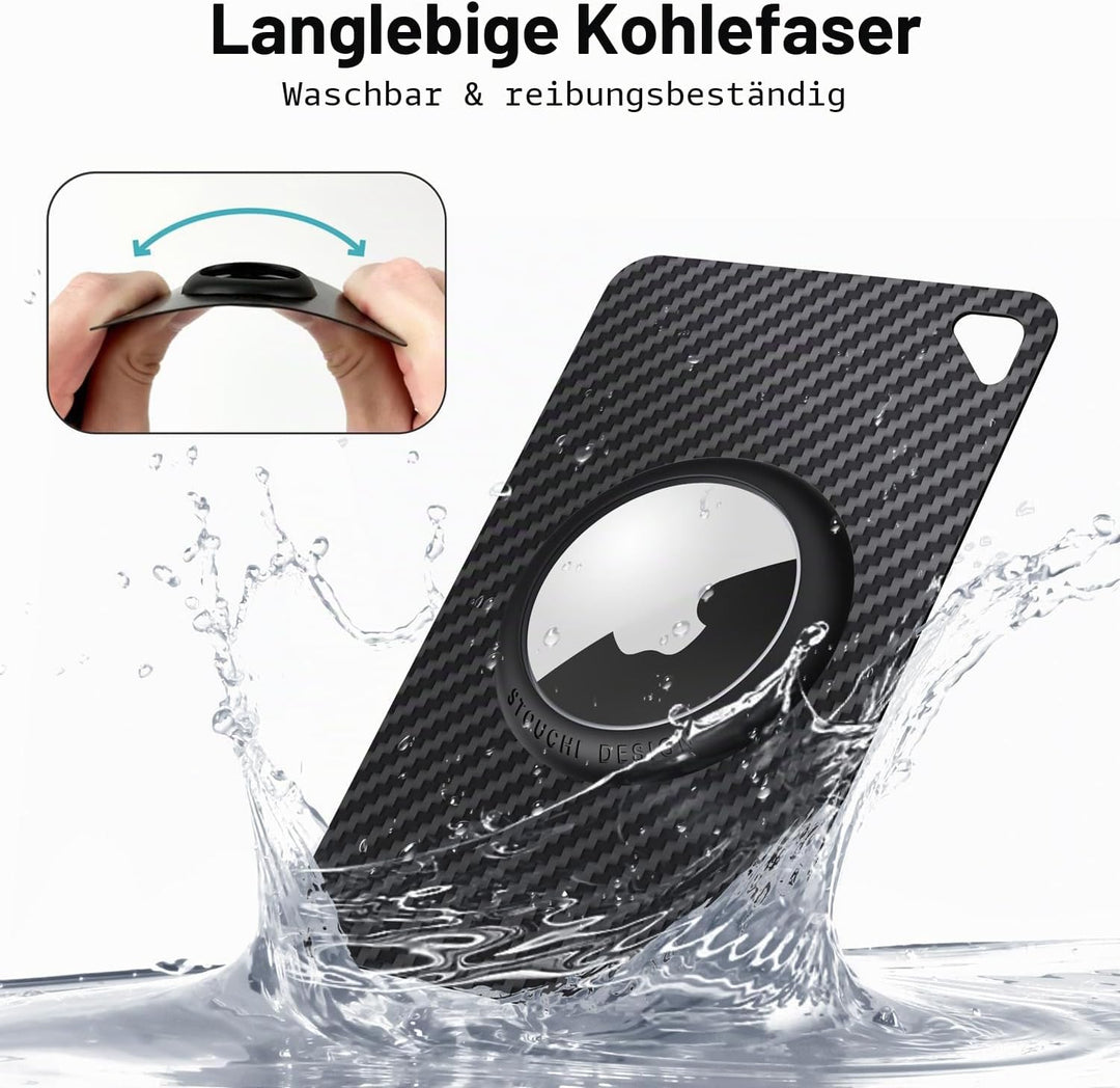 Stouchi 3Pack AirTag Karte für Geldbörse, Kohlefaser Air Tag Kartenhalter in Kreditkartengrösse, 6g