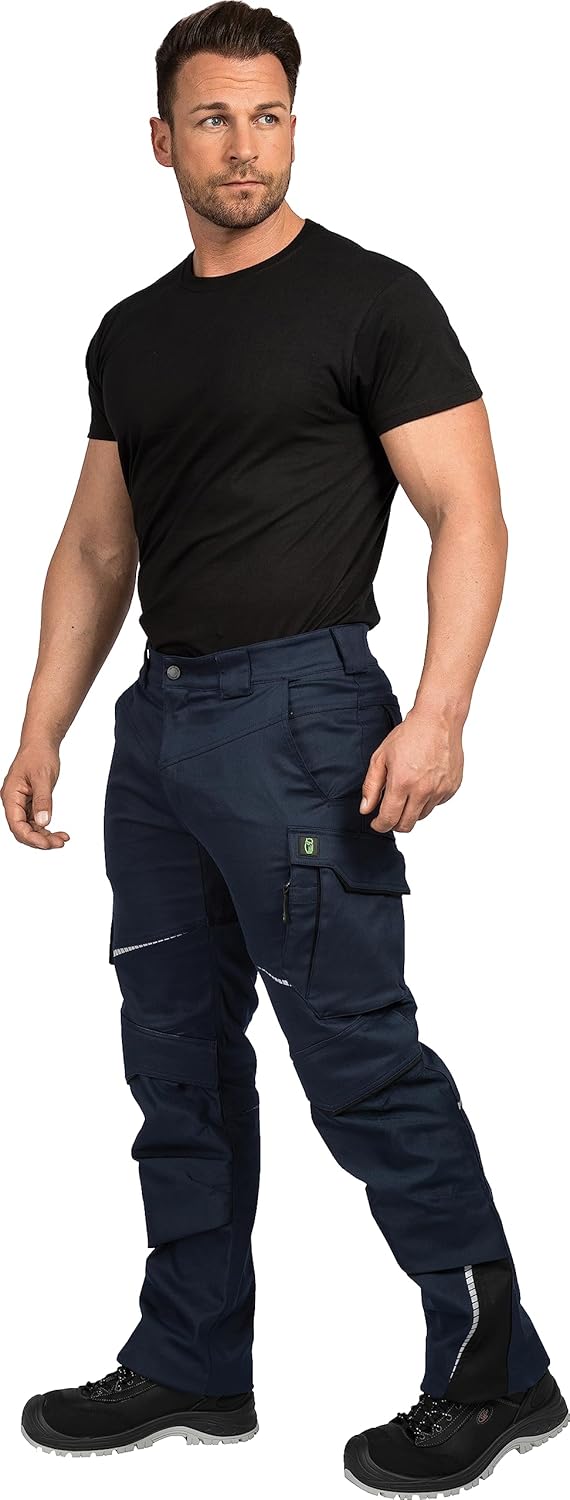 LEIB WÄCHTER Flex-Line Arbeitshose Bundhose Premium grün-schwarz mit Spandex … 46 Marine/Schwarz, 46