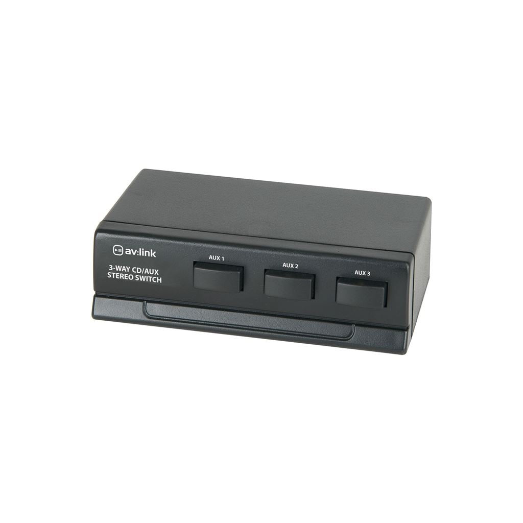 AV Link 3-Wege-Cd/Aux-Stereo-Schalter, Schwarz Einzeln, Einzeln