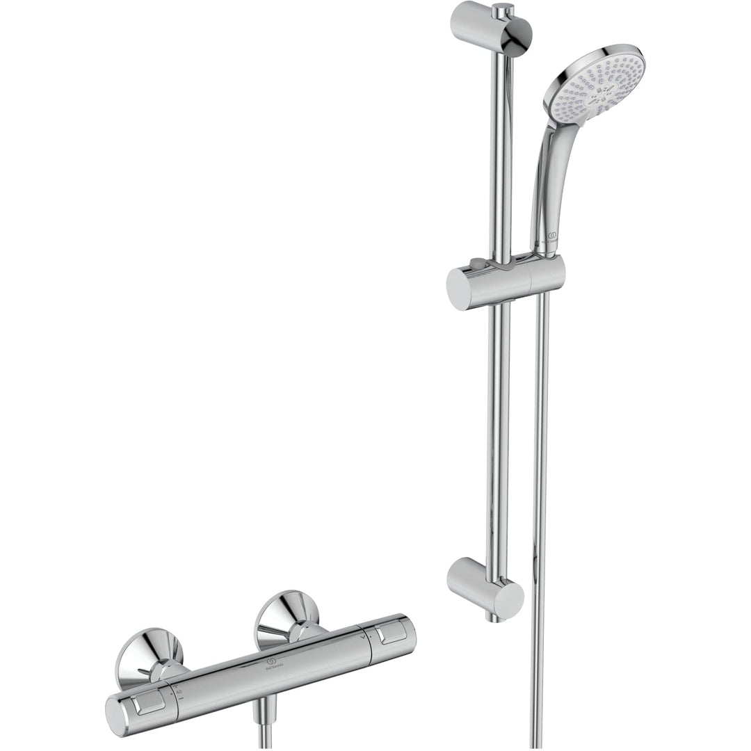 Ideal Standard A7203AA Ceratherm T25 Brausekombination Aufputz Chrom 600mm ohne Kopfbrause, Chrom 60