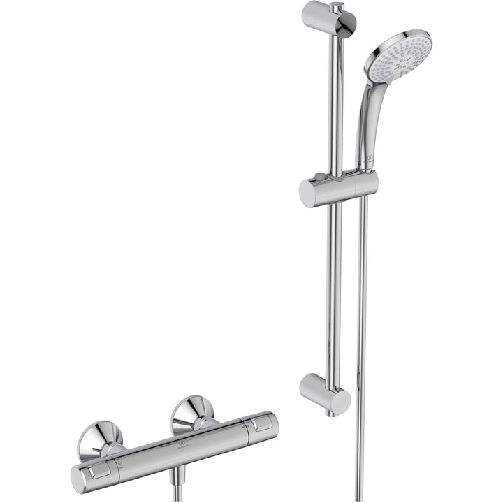 Ideal Standard A7203AA Ceratherm T25 Brausekombination Aufputz Chrom 600mm ohne Kopfbrause, Chrom 60