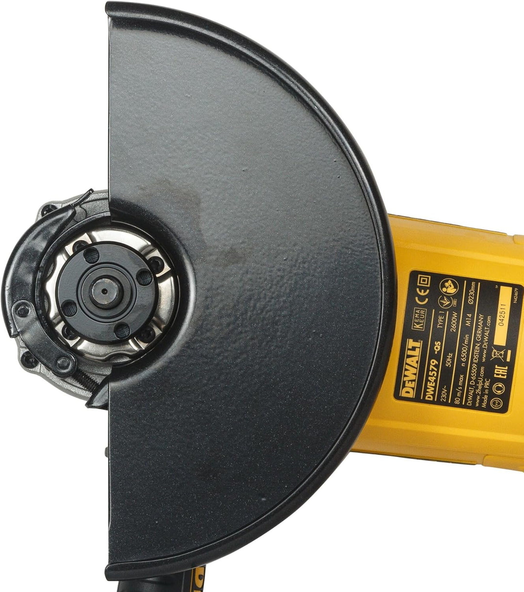 DeWalt Winkelschleifer (2,600 Watt, 230 mm Scheiben-ø, austauschbare Kohlebürsten, Überlastungsschut
