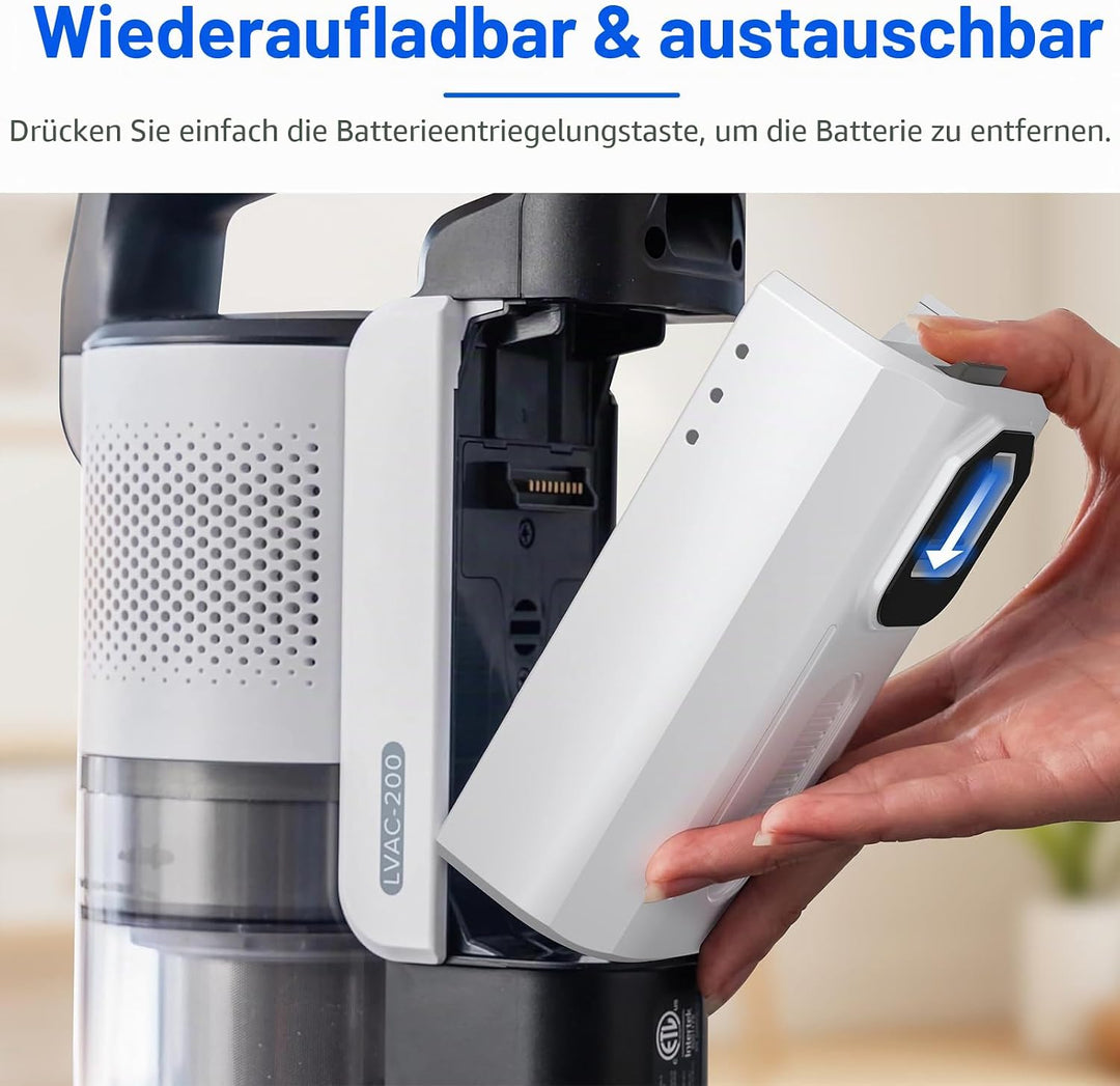 3,5Ah Ersatzakku für Levoit LVAC-200 Staubsauger, Lithium Ersatzbatterie LSV-V201B Ersatzakku kompat