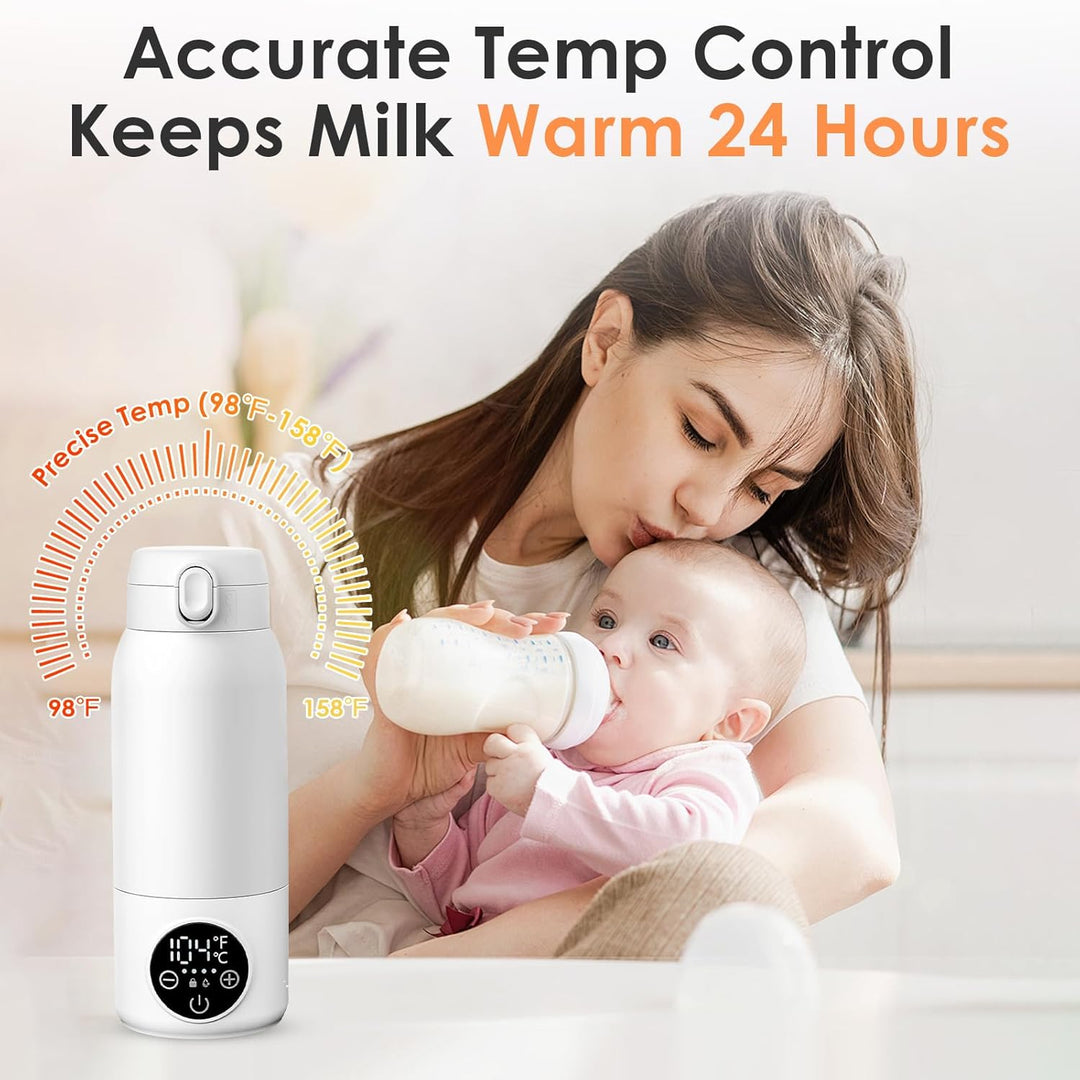 Tragbarer Flaschenwärmer Baby für Unterwegs, Zwei Heizmodi für Muttermilch und Wasser, Schnelles Auf