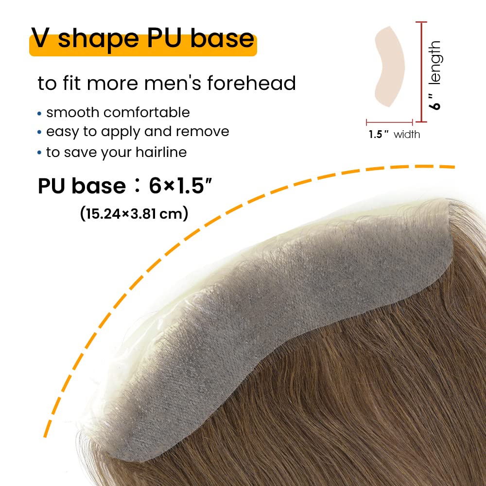 Lordhair Toupet Herren,100% Europäisches Echthaar Herren Toupet Echthaar,V-LOOP Skin Toupet Herren,T