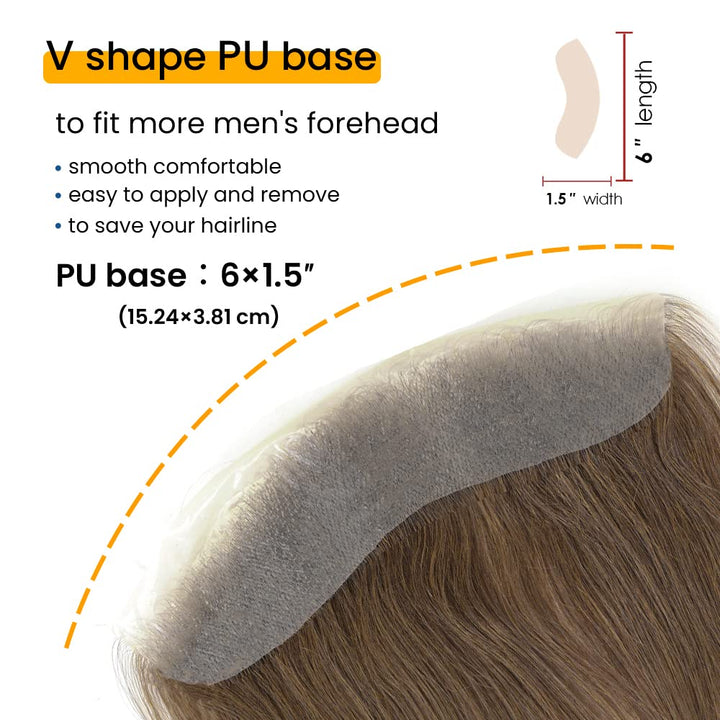 Lordhair Toupet Herren,100% Europäisches Echthaar Herren Toupet Echthaar,V-LOOP Skin Toupet Herren,T