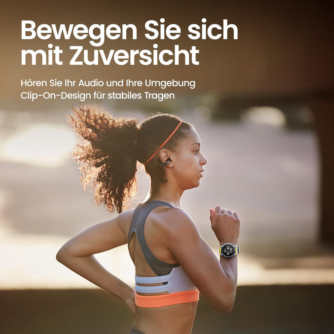 Amazfit Up Bluetooth Kopfhörer, Kabellose Open-Ear-Ohrhörer mit Touch-Steuerung, IPX4 Wasserfest & S