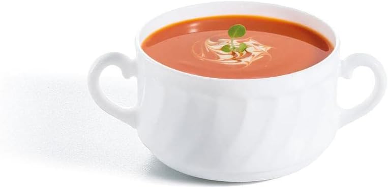 Arcoroc Suppentasse Trianon Uni Suppenobertasse 320ml, weiss, gehärtetes Opalglas