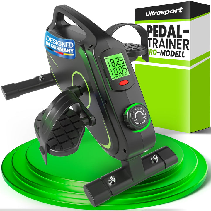Ultrasport Pedaltrainer für Zuhause 16 Stufen inkl. Antirutsch-Matte und Gurt I CE Zertifiziert, Ext