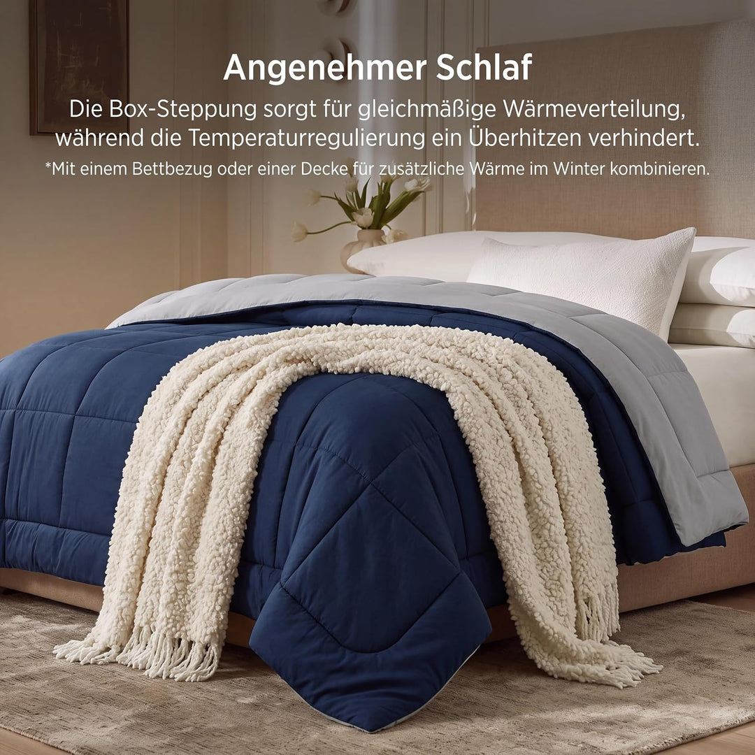 BEDSURE Bettdecke 240x220 Ganzjahresdecke Steppdecke - Bettdecke Ohne Bezug 240x220cm 300GSM - 4 Jah