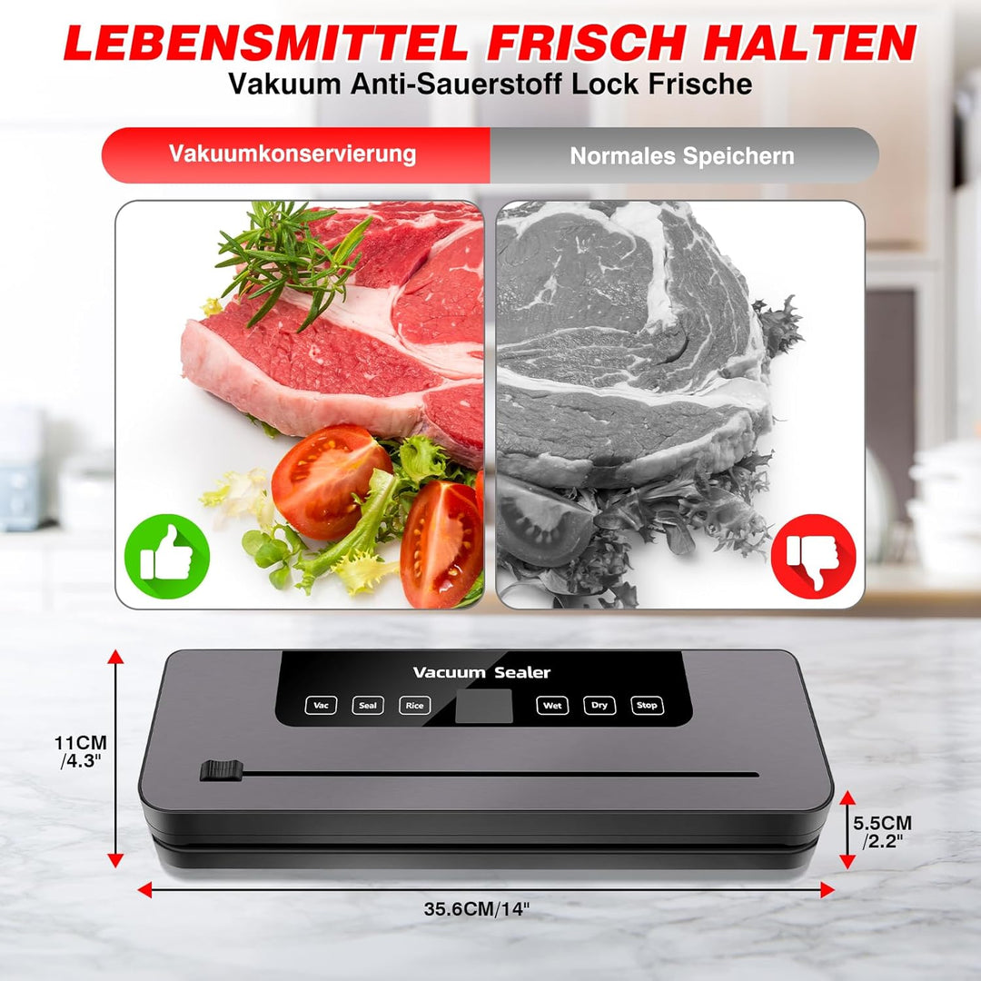 Vakuumiergerät 6 in 1, Vakuumierer sous vide mit Eingebauter cutter, Vacuumiergeraet Folienschweissg