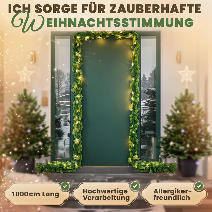 ArtiTree Weihnachtsgirlande künstlich – naturgetreu & vielseitig, für innen & aussen – in verschiede