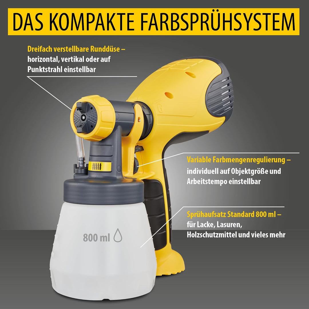 WAGNER Farbsprühsystem Wood&Metal Sprayer W 100 für Lacke, Lasuren im Innen- und Aussenbereich, 5 m²