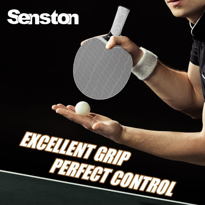 Senston Tischtennisschlägerset, professionelles Tischtennis-Paddel-Set für 4 Spieler, Ping-Pong-Padd