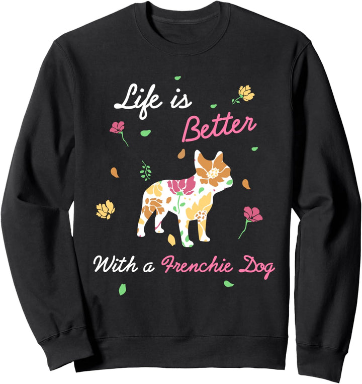 Französische Bulldogge Herz - Frenchie Mädchen Mama Süss Pink Sweatshirt