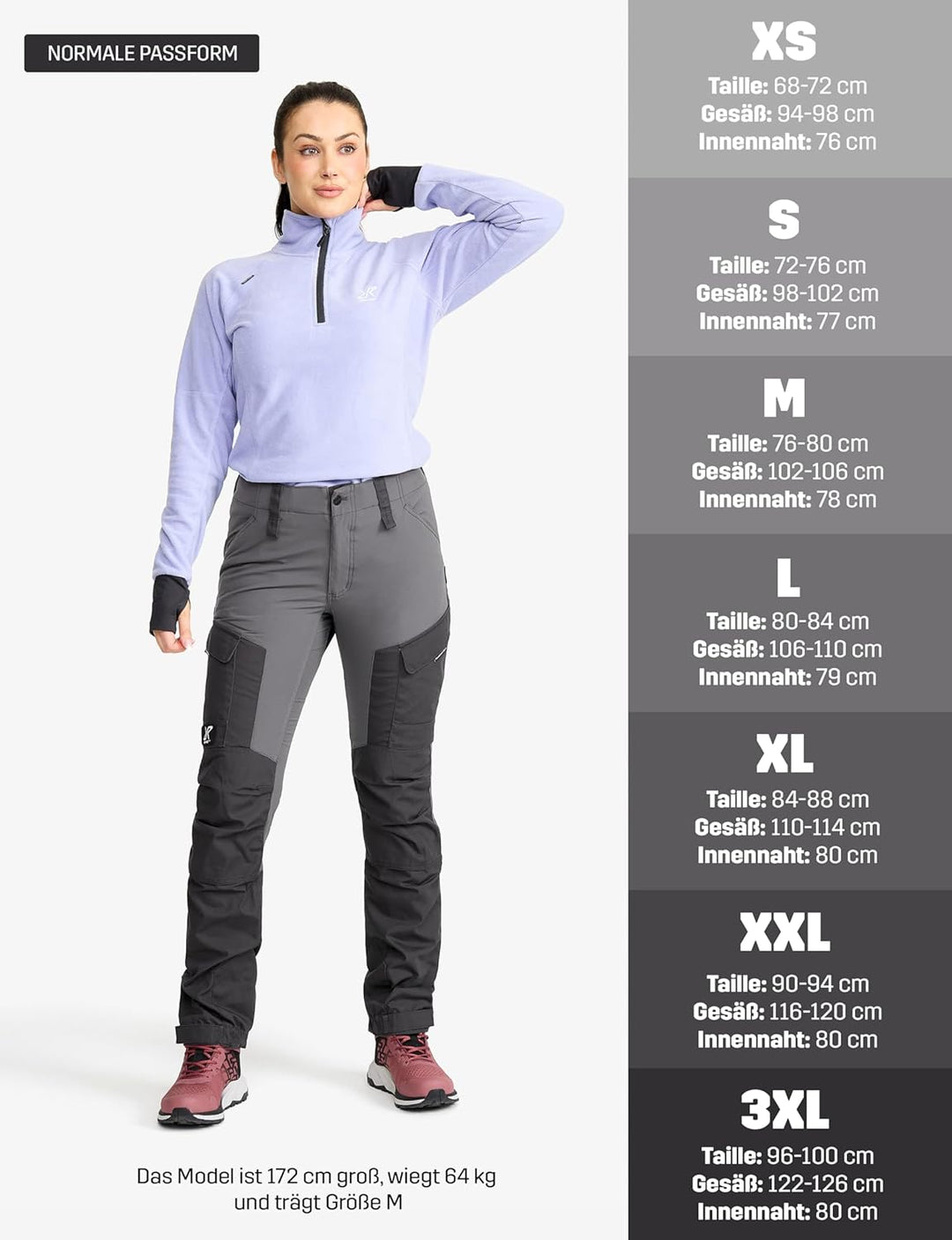 RevolutionRace Damen RVRC GP Pants, Hose zum Wandern und für viele Outdoor-Aktivitäten S Grau, S Gra