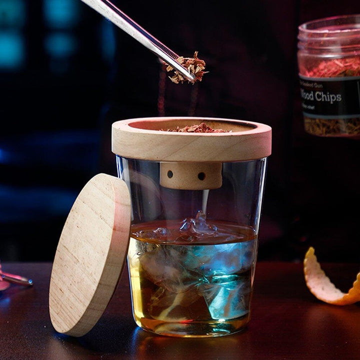 Cocktail -Raucher -kit Bourbon Whisky Holz Geräucherte Bartending Sägemehl Raucher Set Bar Accessoir