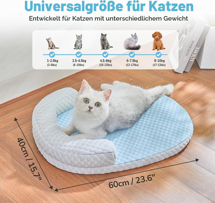 Katzenkuhlbett Waschbar60 * 46cm lit U-fōrmigem Kopfkissen Katzen Bettchen fur Katze HundeKihlmatte