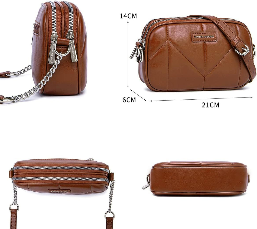 David Jones - Dämen Kleine Umhängetasche - Frau Mini Handtasche PU Leder - Handy Tasche Multi Tasche