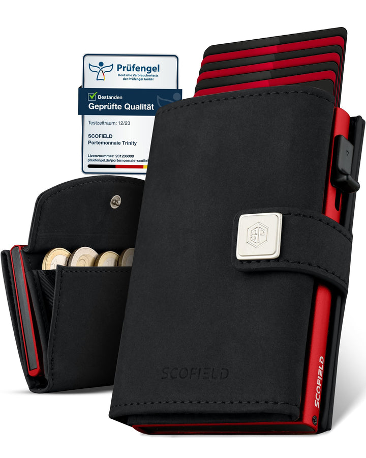 SF SCOFIELD Geldbörse Herren mit Münzfach | Portmonee Herren Klein 9-11 Karten | Geldbeutel RFID Sch