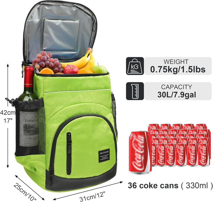 Outplea 30L Kühlrucksack Gross, Auslaufsicherer Isolierte Picknickrucksack für Männer Frauen, Thermo