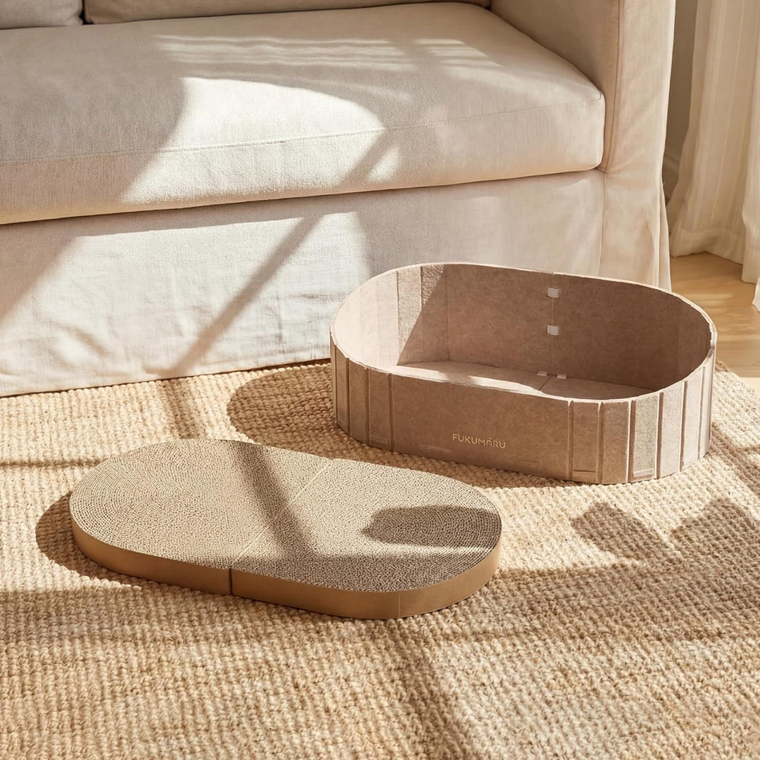 FUKUMARU 2er Set Ersatz-Kratzbrett für Katzen, Kratzpappe 60 x 31 cm (Dicke: 3.5 cm), hochwertige Kr