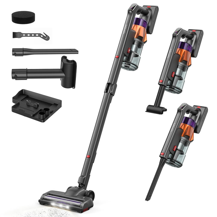 Lubluelu Akku Staubsauger kabellos, 55 kPa, 600 W, selbststehend &amp; faltbar, bis zu 65 Min. Laufzeit,