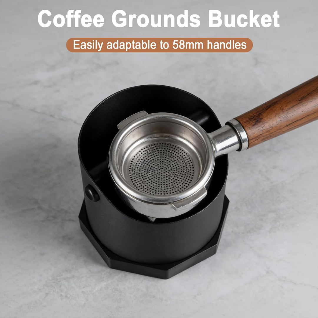 Abklopfbehälter für Siebträger Espresso, 0.75L Edelstahl Kaffee Knock Box mit Abnehmbarer Knock Bar
