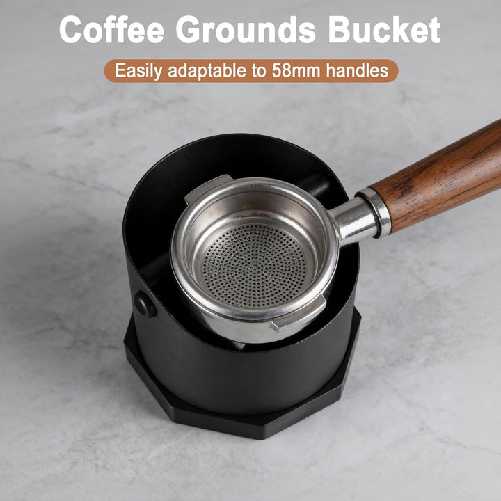 Abklopfbehälter für Siebträger Espresso, 0.75L Edelstahl Kaffee Knock Box mit Abnehmbarer Knock Bar