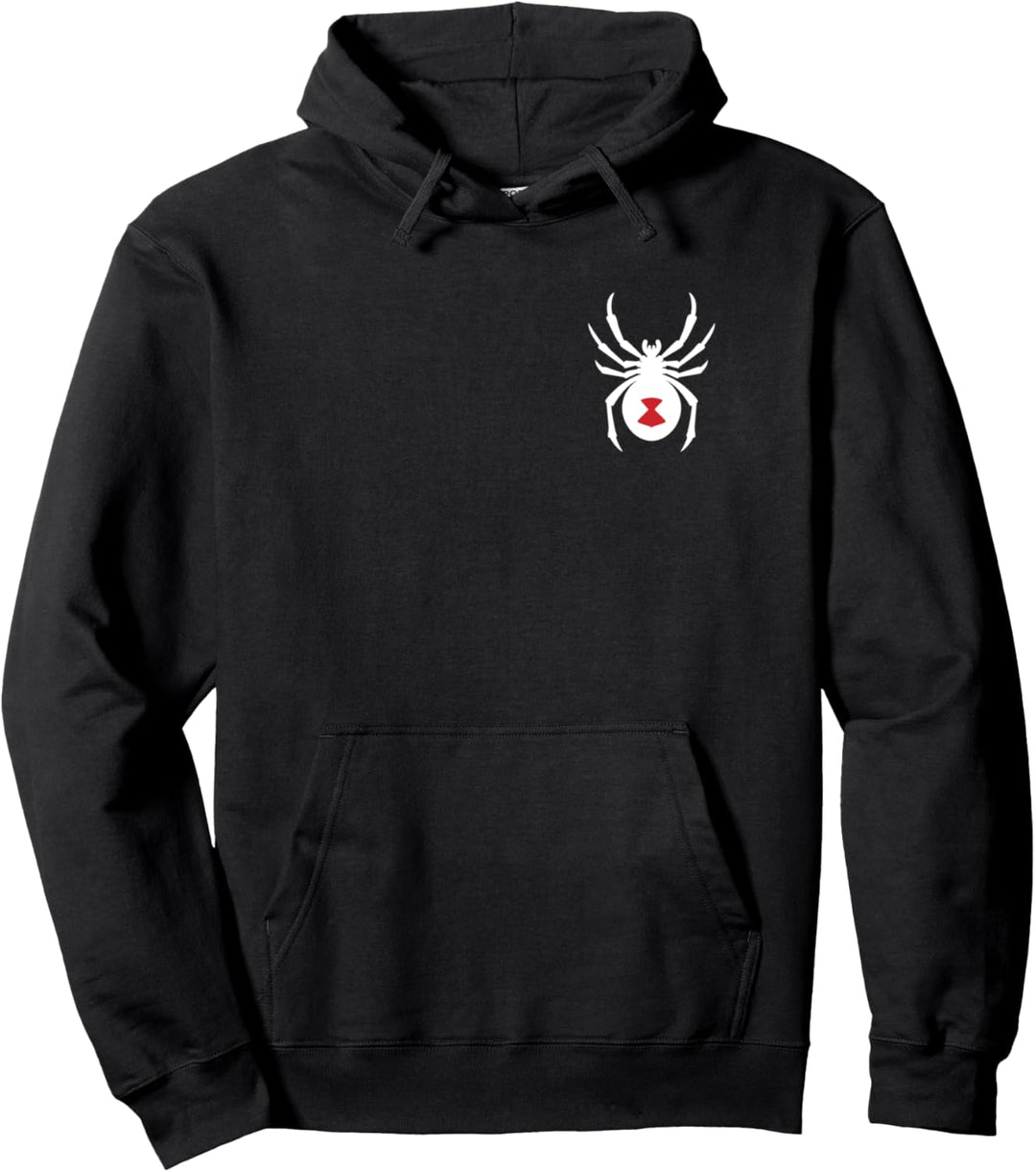 Black Widow Distressed Spider Graphic Pullover Hoodie