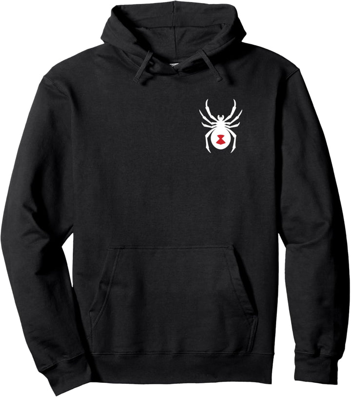 Black Widow Distressed Spider Graphic Pullover Hoodie