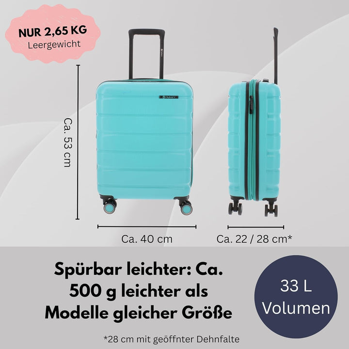 Franky Koffer Trolley | 360° Rollen | Hohe Stabilität | TSA-Schloss | Grössen: S/M/L | in vielen Far