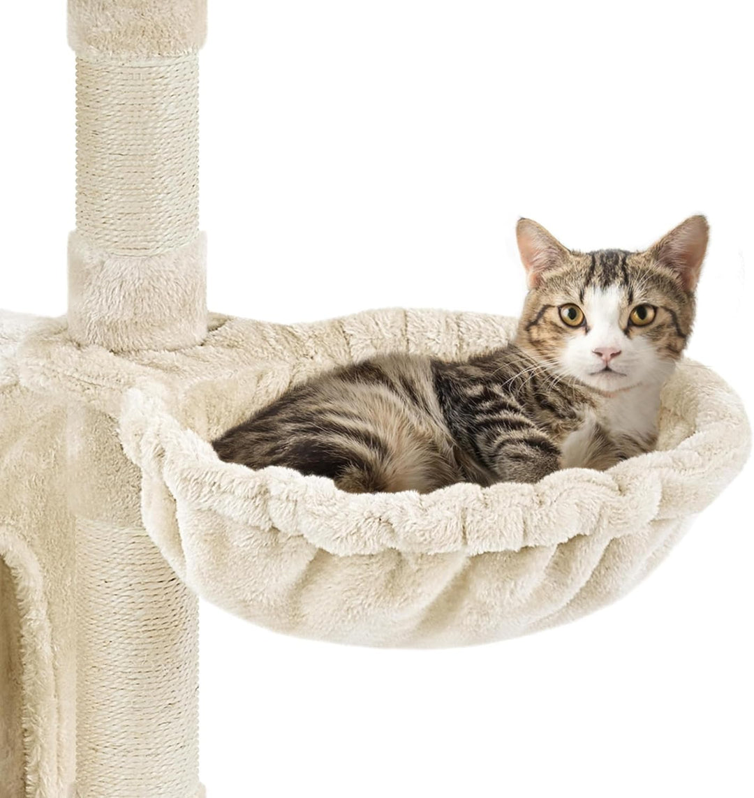 Yaheetech Kratzbaum 96 cm hoch Katzenbaum Kletterbaum für Katzen, mit Sisal Plüsch Katzenhöhle und K