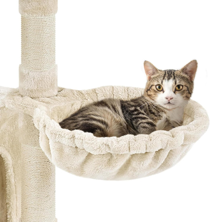 Yaheetech Kratzbaum 96 cm hoch Katzenbaum Kletterbaum für Katzen, mit Sisal Plüsch Katzenhöhle und K