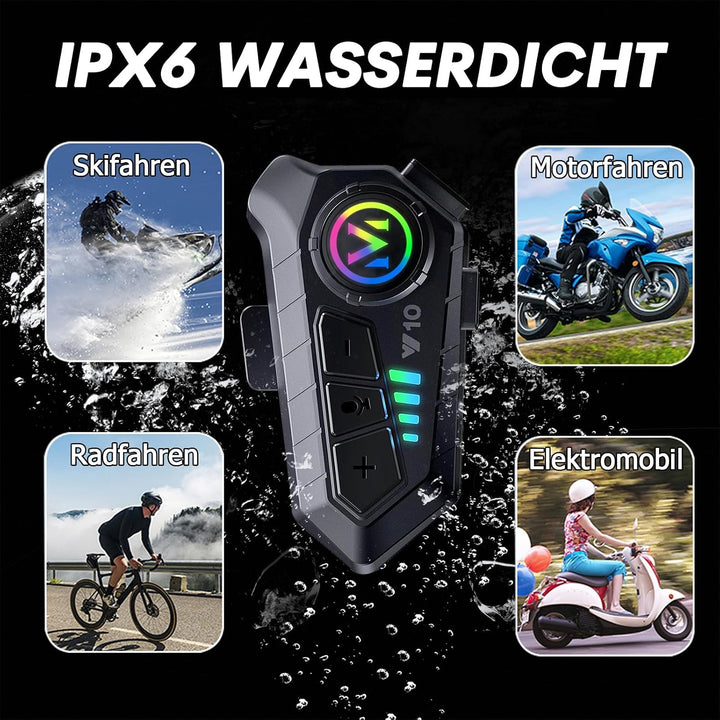 Motorradhelm Headset Bluetooth mit Mikrofon Motorrad Helm Kopfhörer Wireless Motorcycle Helmet Heads