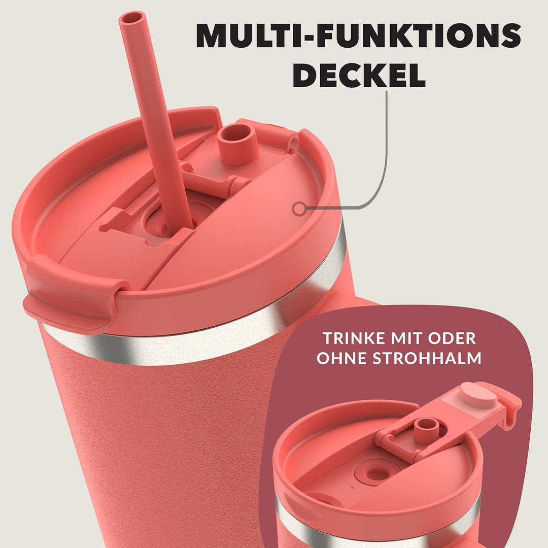 Contigo Streeterville Thermosflasche 1200 ml mit Henkel und Strohhalm | Isolierte Thermo-Trinkflasch