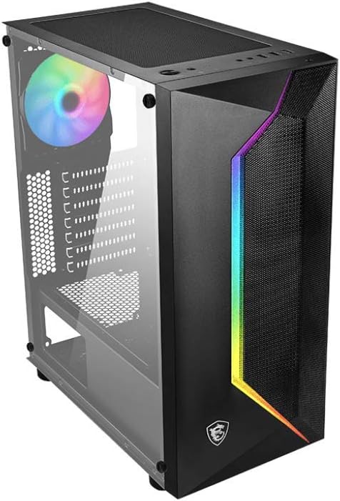 MSI MAG Vampiric 100R Mid-Tower ATX Gehäuse (1x USB 3.1 Anschluss, 1x 120mm A-RGB Fan im Lieferumfan