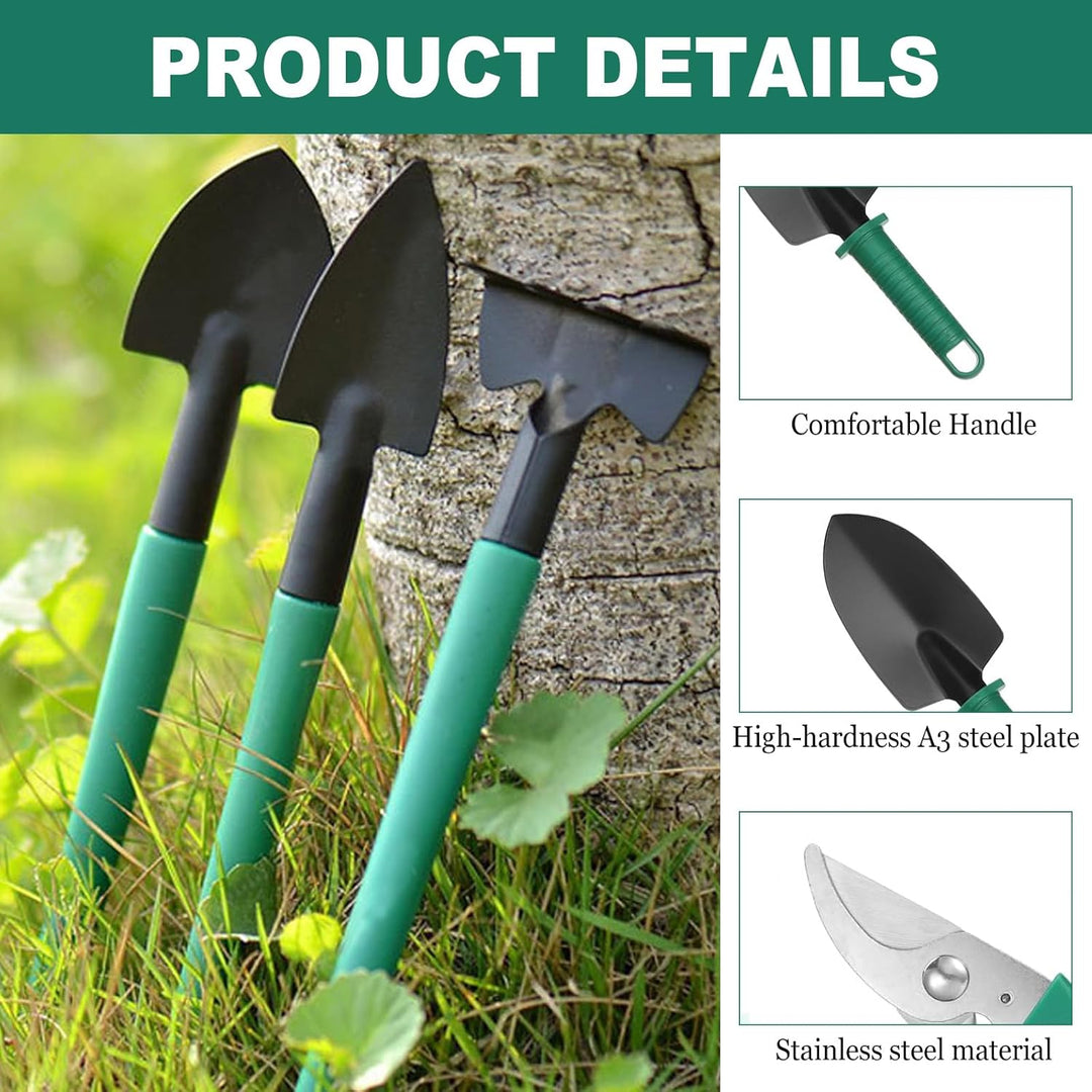 Gartenwerkzeug Set 12-teilig, Edelstahl Gartengeräte mit Ergonomischen Griffen & Aufbewahrungsbox, G
