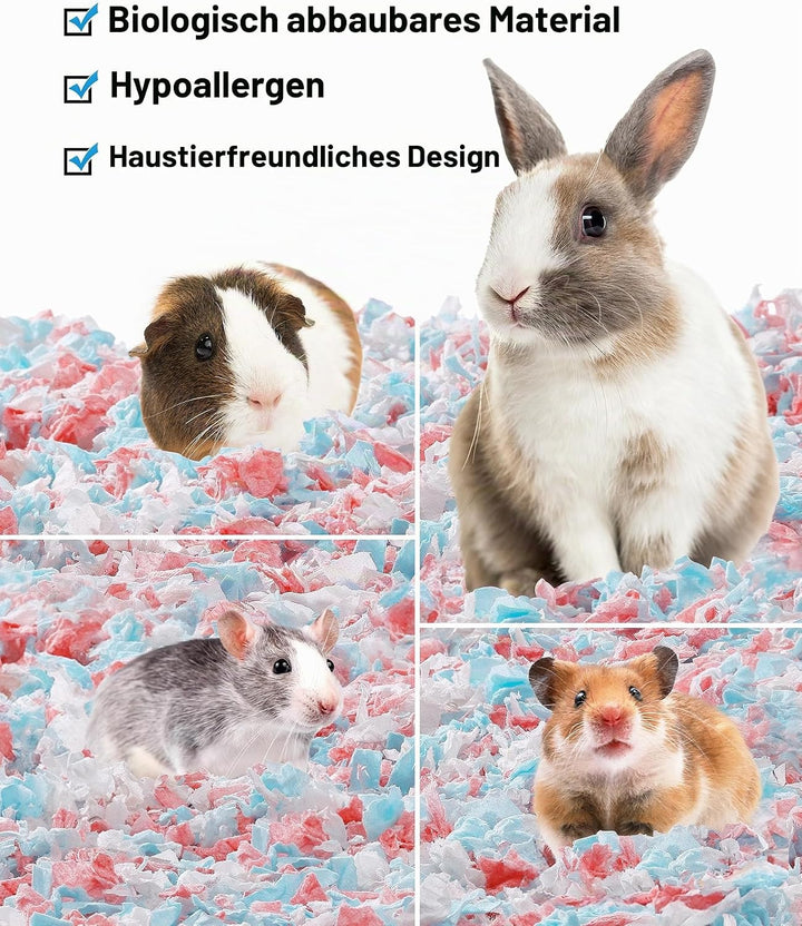 BUCATSTATE Hamster Streu 70L, Papier Einstreu für Kleintiere, Besonders Saugfähige &amp; 99,9% Staubfrei
