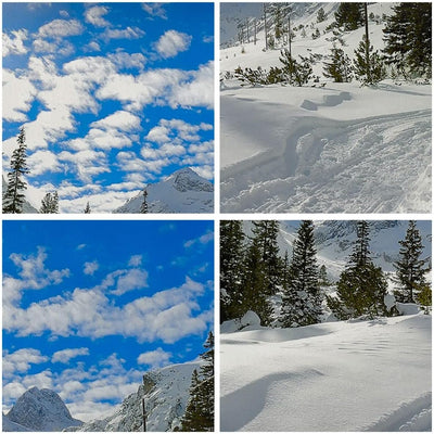 Panorama Bilder auf Leinwand 100x40cm Leinwandbild Tal Wolken Lawine Sport Gross Wanddeko Bild Schla