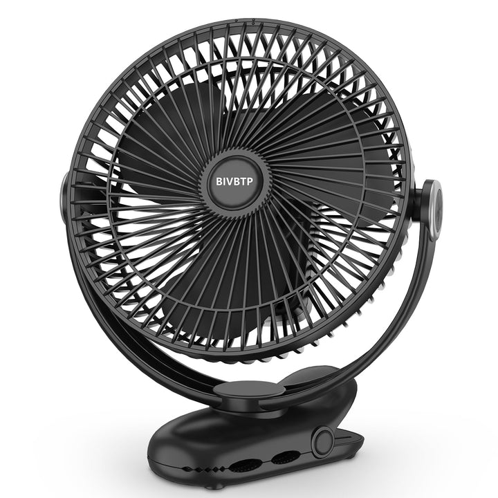20cm Tragbarer Clip-On-Ventilator, 10000mAh Akku-Ventilator mit Clip für Kinderwagen, 720 Grad Drehu
