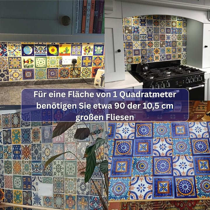 Eine Packung von 25 mexikanischen handgemachten Talavera, 10,5 cm Fliesen