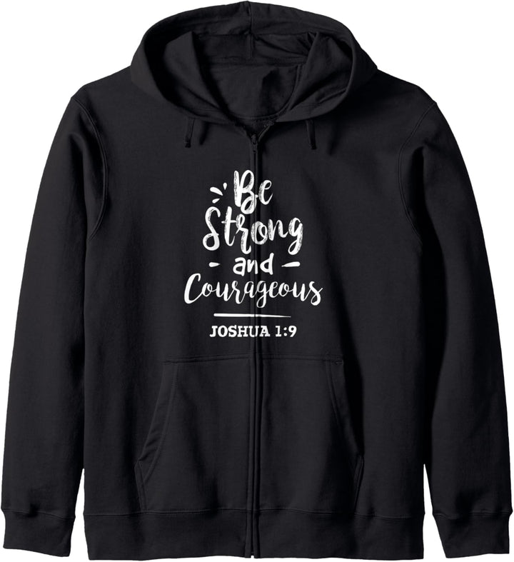 Strong & Courageous Christian Gifts - Bible Verse Scripture Kapuzenjacke