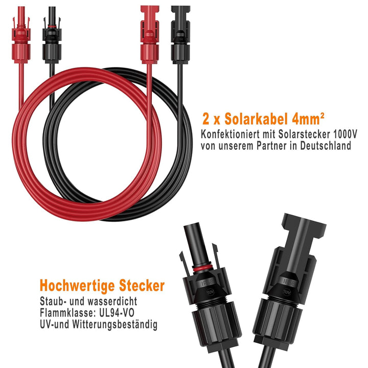 PEBA Solarkabel Verlängerung 4mm²/6mm², Solarkabel 1/2/3/5/8/10/15/20M mit Solarstecker, Photovoltai