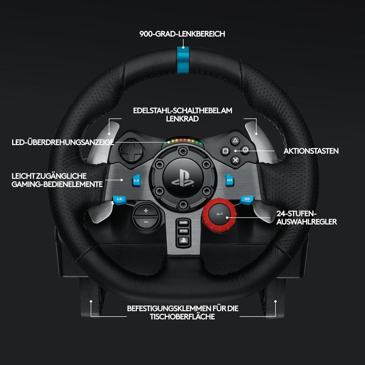 Logitech G29 Driving Force Gaming Rennlenkrad, Zweimotoriges Force Feedback, 900° Lenkbereich, Racin