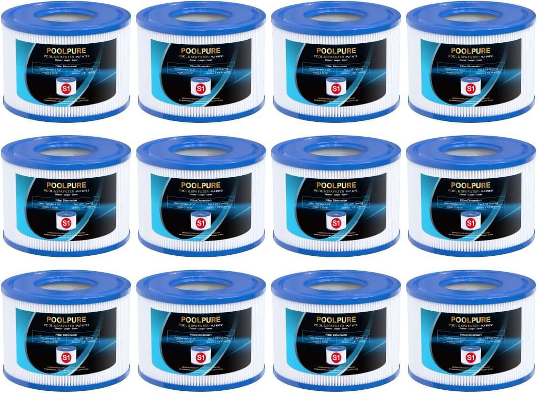 POOLPURE 6er Pack Filter Typ S1 für Easy Set Pool filterkartuschen, Intex PureSpa, Whirlpool Filter