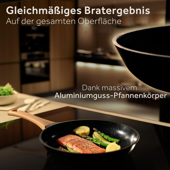 ZWIEGER Keramik Pfannenset ohne PTFE und PFOA – Pfannen PFAS frei, Aluguss, für alle Herdarten (inkl